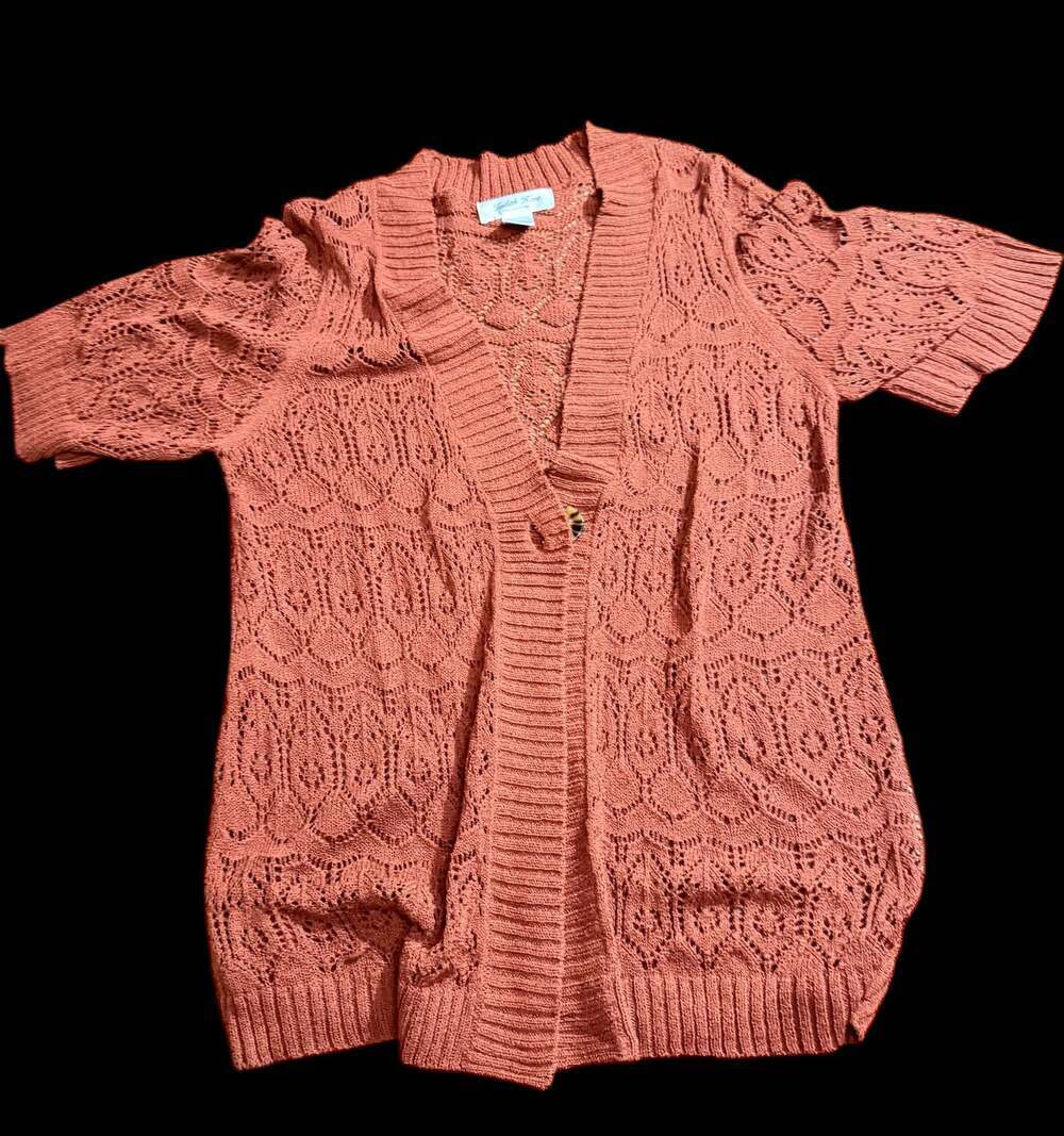 Vintage Judith Hart Collection Lace Knit Cardigan Large Made in Japan